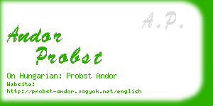 andor probst business card